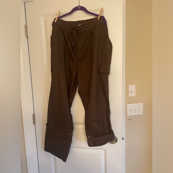 NWT 22 Woman Within brown cargo pants convertible length 100% cotton - Picture 4 of 6